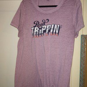 Pink torrid tie waist t-shirt road trippin